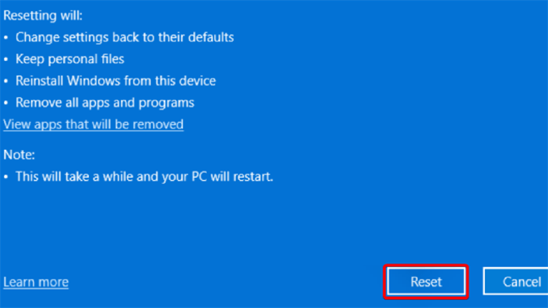 Cách reset máy tính trên windows 11