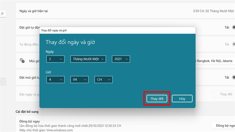 Cách điều chỉnh ngày giờ trên windows 11