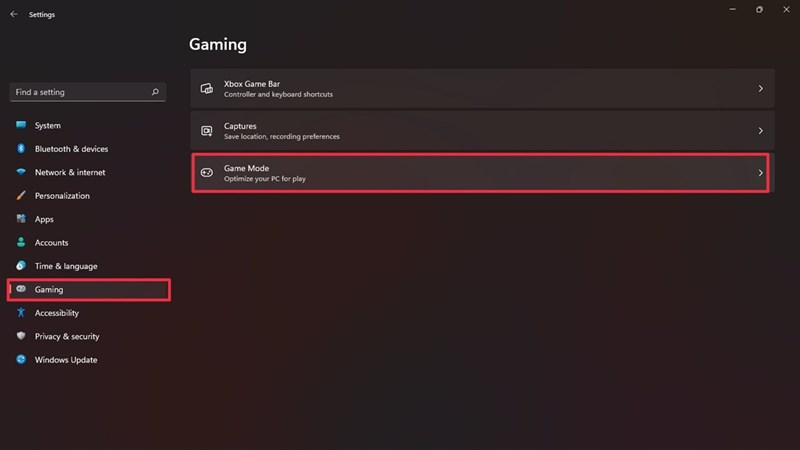 Cách tắt chế độ game made trên windows 11
