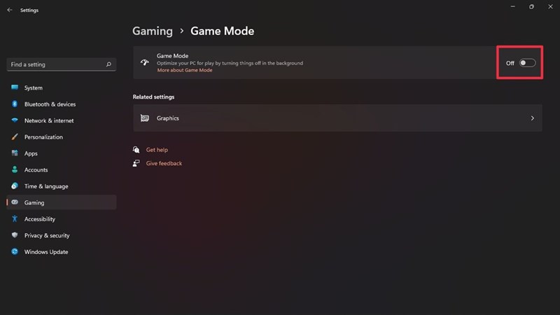 Cách tắt chế độ game made trên windows 11