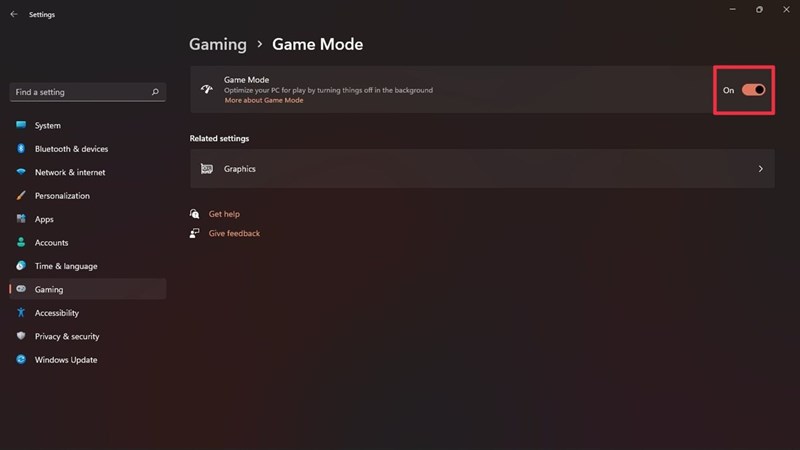 Cách tắt chế độ game made trên windows 11