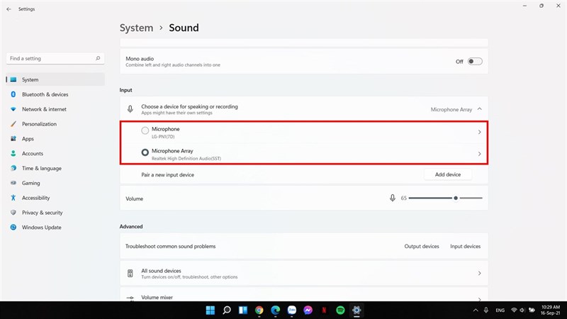 Cách cài đặt micro trên máy tính Windows 11