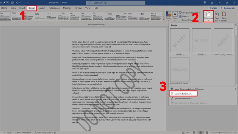 Cách chèn logo chìm watermark vào word