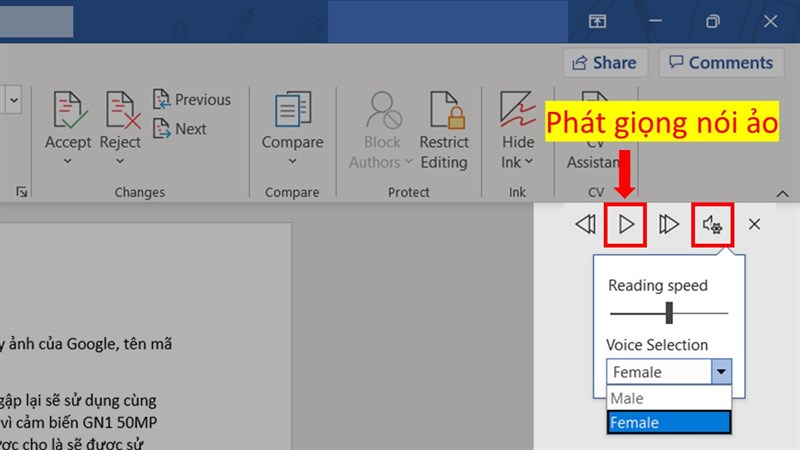 Cách đọc văn bản trong word