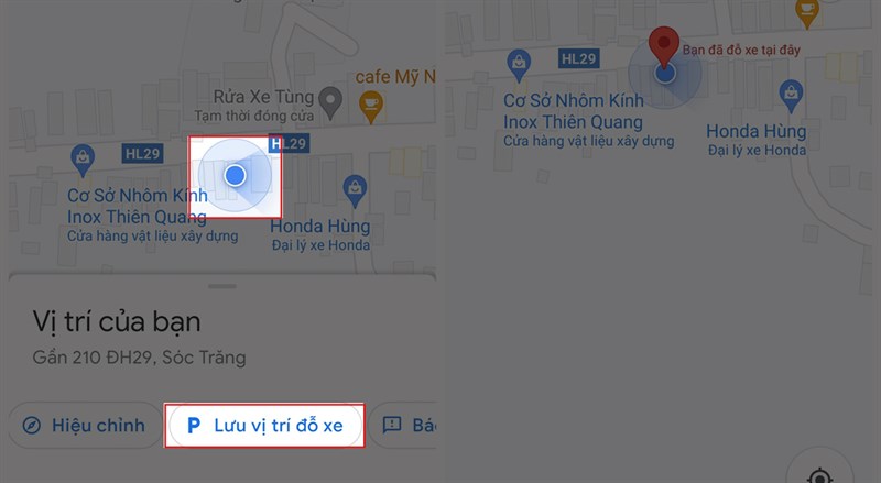 Cách lưu vị trí đỗ xe trên google maps