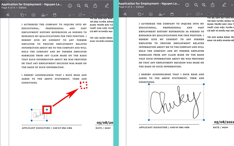 Cách chèn chữ ký vào file pdf trên macbook