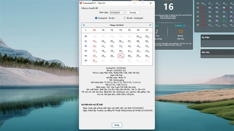 Cách hiển thị lịch âm trên windows 11
