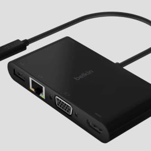 Cáp Adapter USB-C Multimedia, 5 trong 1, 100W PD Belkin (AVC004btBK)