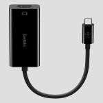 Cáp Adapter chuyển đổi từ USB-C sang HDMI, PD 60W Belkin (F2CU038BTBLK)